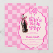 Invitation Pink She's Ready to Pop Soda Baby Shower (Devant / Derrière)
