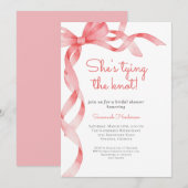 Invitation Pink She's Tying the Knot Fête des mariées (Devant / Derrière)
