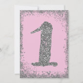 Invitation Pink & Silver Girls ONE 1er anniversaire (Dos)