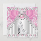 Invitation Pink Silver High Heels Pearthday Party 2 (Dos)