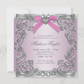 Invitation Pink Silver Rose Sweet 16 Anniversaire (Dos)