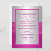 Invitation Pink, Silver Scrolls, Hearts Photo Wedding Invitat (Dos)