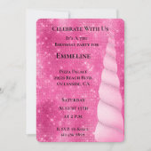 Invitation Pink Silver Sparkle Glam Unicorn Anniversaire (Devant)