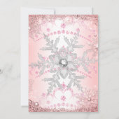 Invitation Pink Silver Winter Wonderland Sweet 16 Party (Dos)