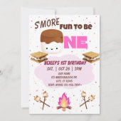 Invitation Pink, S'more Fun to be One, 1st Birthday (Devant)