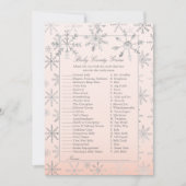 Invitation Pink Snowflake Baby Candy Baby shower Jeu (Devant)