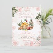 Invitation Pink Snowflake Bridal Luncheon Pancake & Cocoa (Debout devant)
