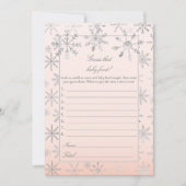 Invitation Pink Snowflake Devine Que Bébé Nourriture Douche J (Devant)