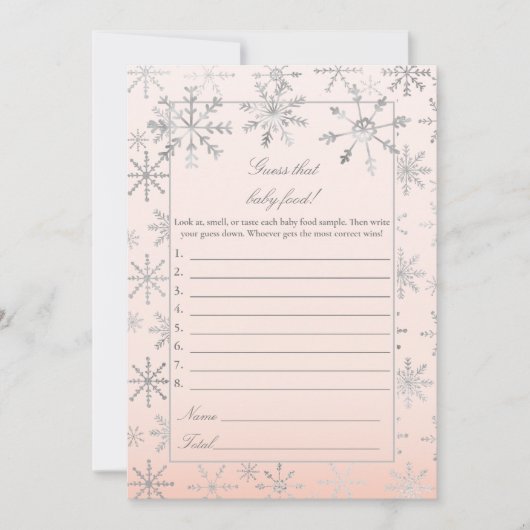 Invitation Pink Snowflake Devine Que Bébé Nourriture Douche J (Devant)