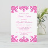 Invitation Pink Snowflake hiver Sweet 16 (Debout devant)