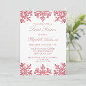 Invitation Pink Snowflake hiver Sweet 16 (Debout devant)