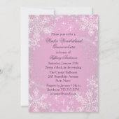 Invitation Pink Snowflake hiver Wonderland Quinceanera (Dos)