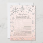 Invitation Pink Snowflake Qui Connaît Maman Meilleur Jeu De D (Devant)