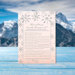 Invitation Pink Snowflake Qui Connaît Maman Meilleur Jeu De D