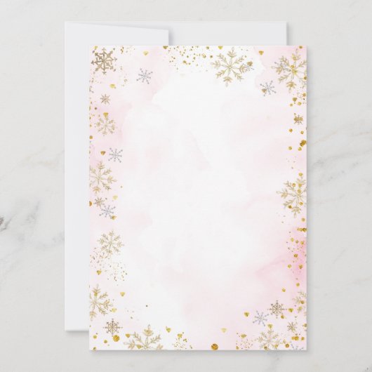 Invitation Pink Snowflake Snow in Love Winter Bridal Shower (Dos)