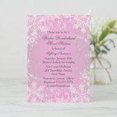 Invitation Pink Snowflake Winter Wonderland Sweet 16 Invitati (Debout devant)