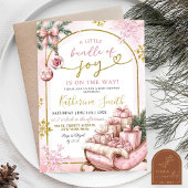 Invitation Pink Snowflakes Bundle of Joy Winter Baby shower