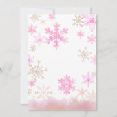 Invitation Pink Snowflakes Winter Onederland 1er anniversaire (Dos)