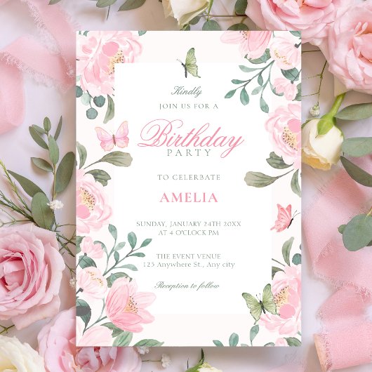 Invitation Pink soft floral