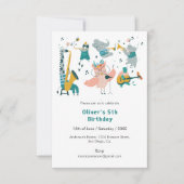 Invitation Pink Songbird avec bande d'animaux (Devant)