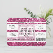 Invitation Pink Sparkle 50e Anniversaire billet de fête (Debout devant)