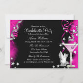 Invitation Pink Sparkle Heels & Cocktail Bachelorette Party 2 (Devant)