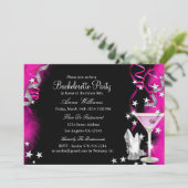 Invitation Pink Sparkle Heels & Cocktail Bachelorette Party 2 (Debout devant)