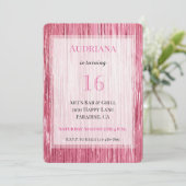 Invitation Pink Sparkle Tinsel Stripes 21e anniversaire (Debout devant)