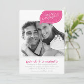 Invitation Pink Speech Bubble Engagement Party Photo Invitati (Debout devant)