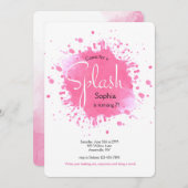 Invitation Pink Splash (Devant / Derrière)