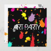 Invitation Pink Splatter (Devant / Derrière)