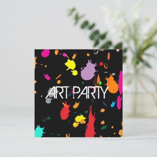 Invitation Pink Splatter (Debout devant)