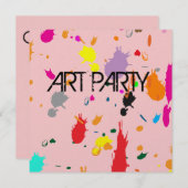 Invitation Pink Splatter (Devant / Derrière)