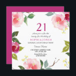 Invitation Pink Spring Floral 21e Anniversaire Fête Invitatio<br><div class="desc">Pink Spring Floral 21st Birthday Party Invitation Design avec l'aimable autorisation de www.createthecut.com</div>