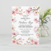 Invitation Pink Spring Garden Floral College Trunk Party (Debout devant)