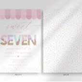 Invitation Pink Sprinkles Sweet to be 7 Ice Cream Birthday