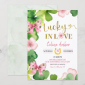 Invitation Pink St Patrick Lucky In Love Bridal Shower (Devant / Derrière)