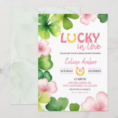 Invitation Pink St Patrick Lucky In Love Bridal Shower (Devant / Derrière)