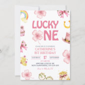 Invitation Pink St Patrick Lucky One Kids First Birthday (Devant)