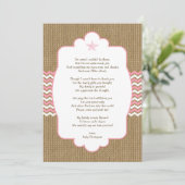 Invitation Pink Starfish fille baby shower merci notes (Debout devant)