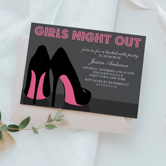 Invitation Pink Stiletto Chaussures Filles Nuit Sortir Invita