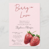 Invitation Pink Strawberry Berry In Love Bridal Shower (Devant)