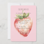Invitation Pink Strawberry Fruit Birthday (Devant)