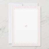 Invitation Pink Stripe Beary First Birthday Girl Teddy Bear (Dos)