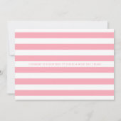Invitation Pink Stripe Faux Gold Baby Girls Douche (Dos)