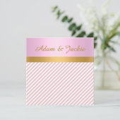 INVITATION PINK STRIPE OR METALLIQUE FIANÇAILLES MARIAGE (Debout devant)
