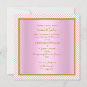 INVITATION PINK STRIPE OR METALLIQUE FIANÇAILLES MARIAGE (Dos)