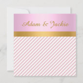 INVITATION PINK STRIPE OR METALLIQUE FIANÇAILLES MARIAGE (Devant)
