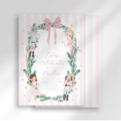 Invitation Pink Striped Bow Nutcracker Ballet 2nd Birthday