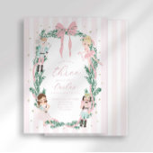 Invitation Pink Striped Bow Nutcracker Ballet Third Birthday